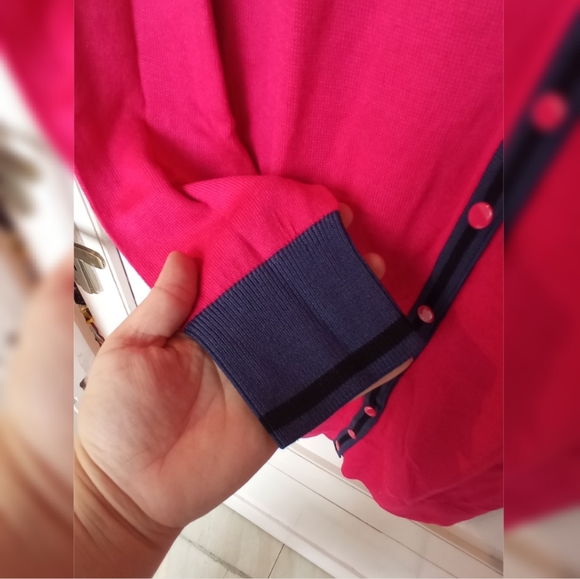 Lacoste Pink and Navy Cardigan - Picture 4 of 11